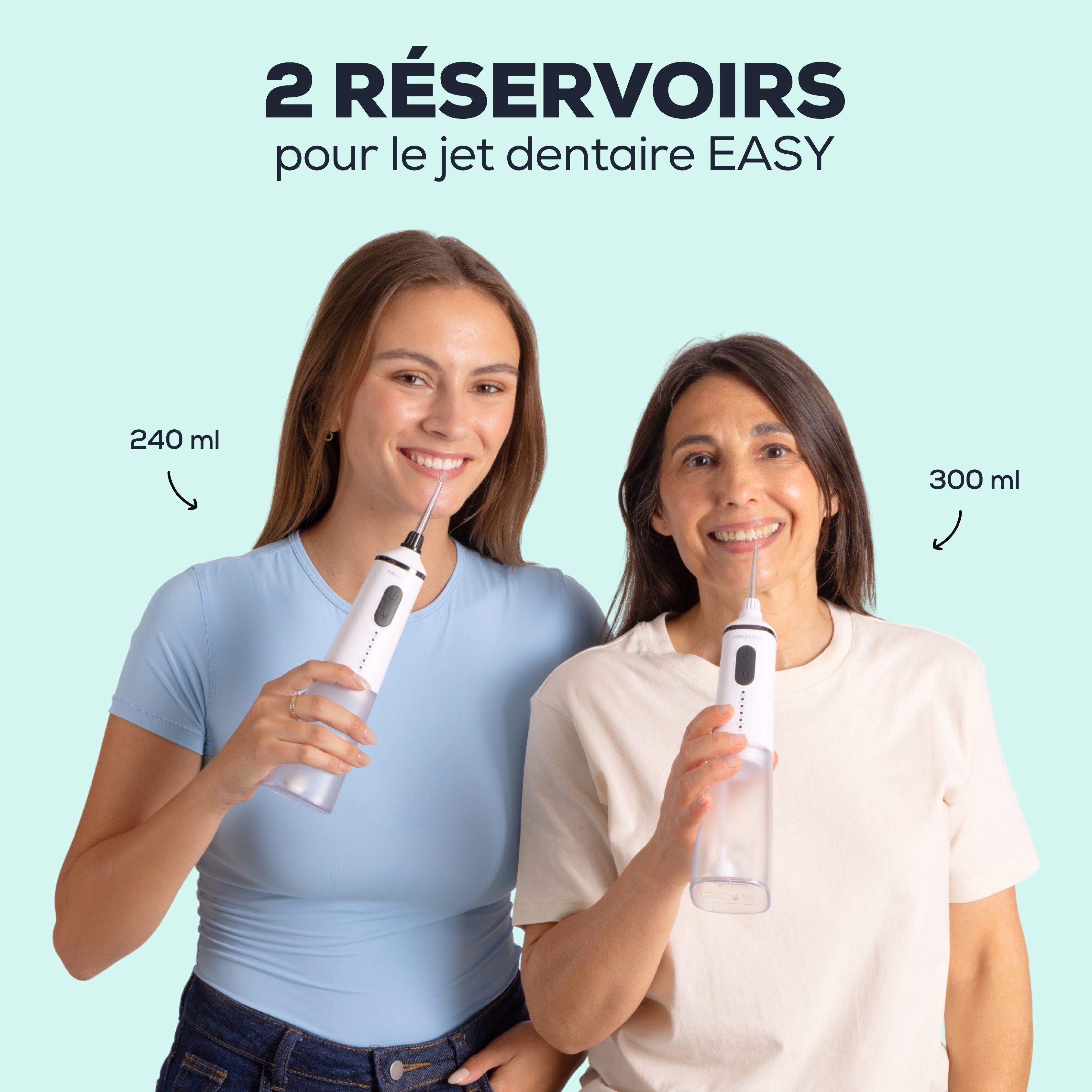 Réservoir de 240 ml en pièce détachée du jet dentaire EASY de NEOPULSE