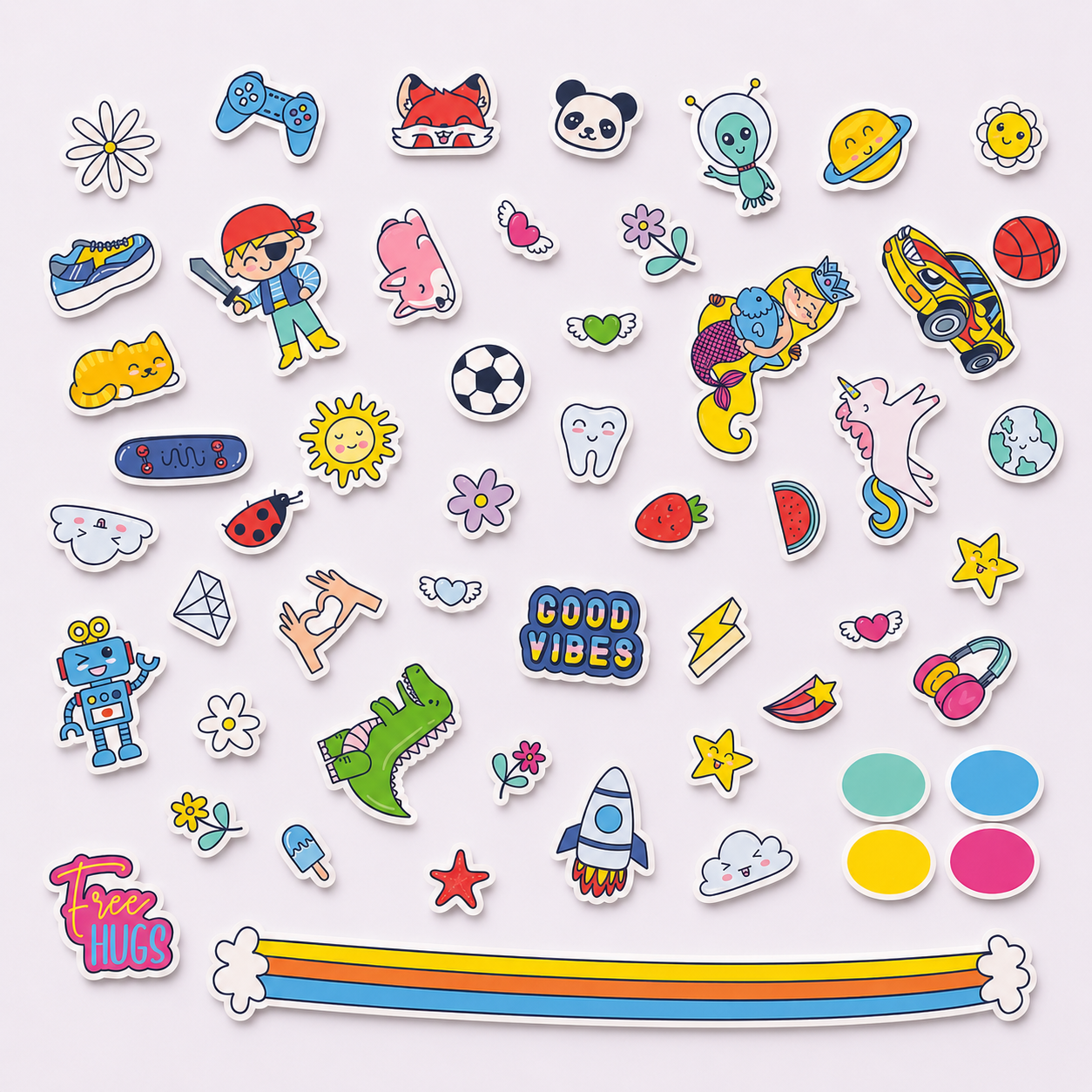 Stickers colorés et fun pour personnaliser une brosse à dents enfant NEOKIDS